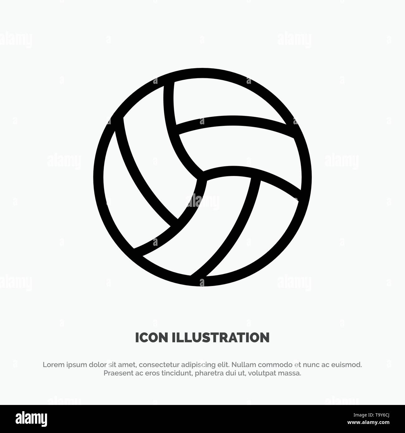 Ball, Volley, Volleyball, Sport Line Icon Vector Stock Vector