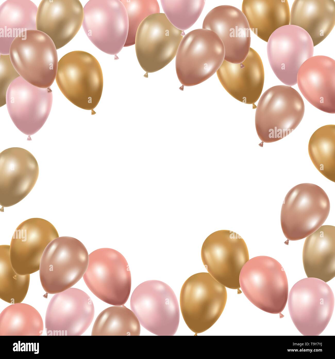 frame with helium balloons on white background Stock Vector Image & Art ...