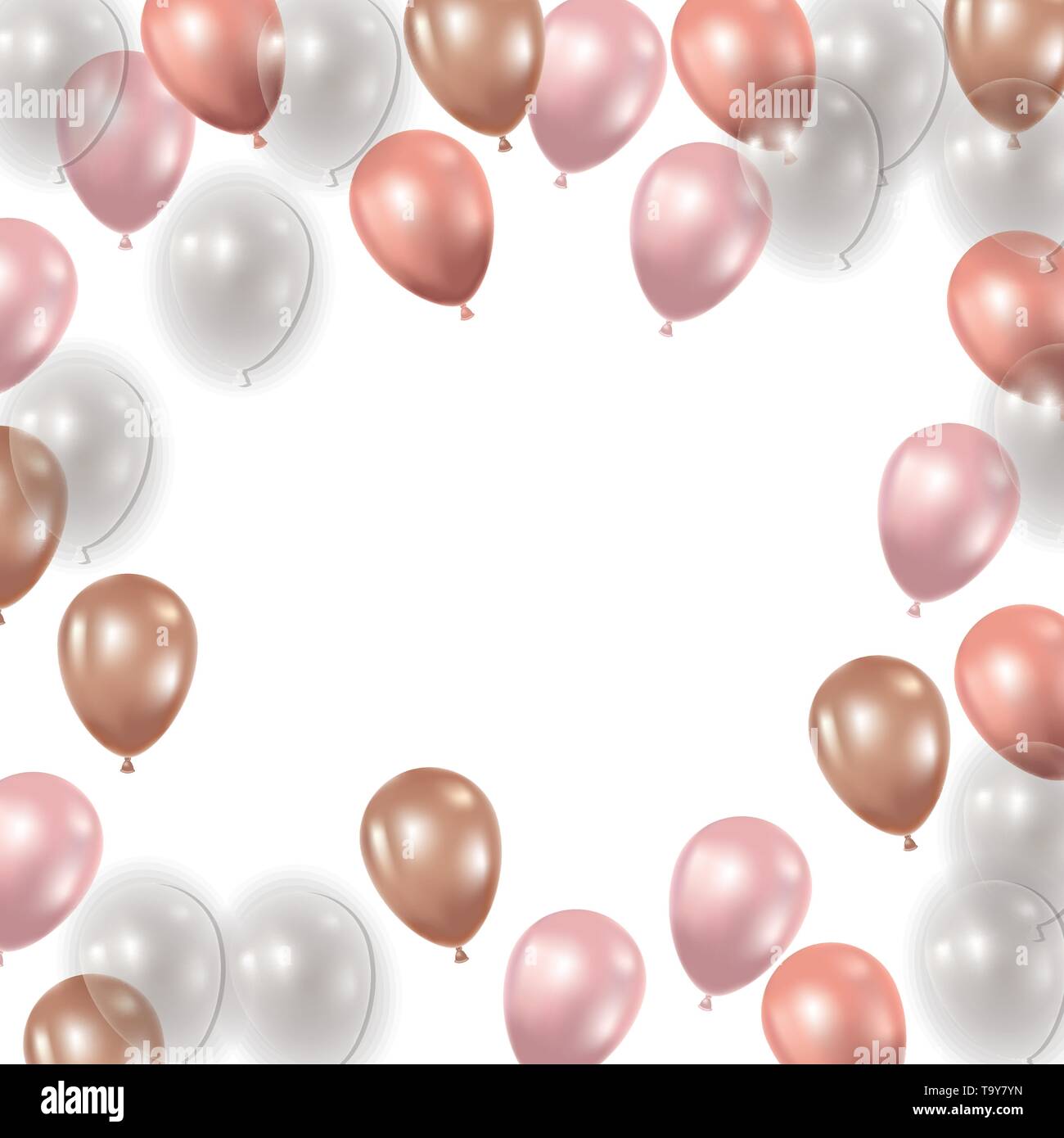 frame with helium balloons on white background Stock Vector Image & Art ...