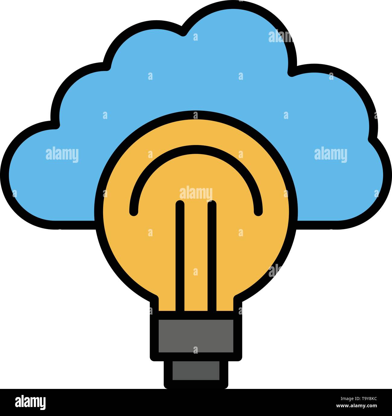 Idea Light Bulb Focus Success Flat Color Icon Vector Icon