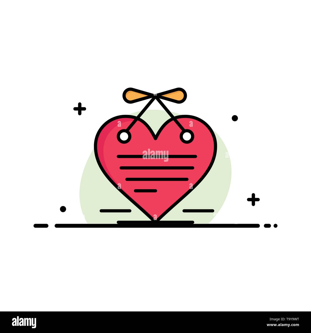 Heart Hanging Heart Calendar Love Letter Business Flat Line