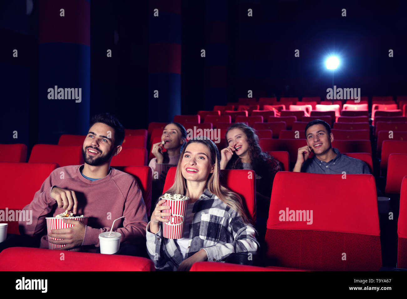 People watching movie in cinema Stock Photo - Alamy