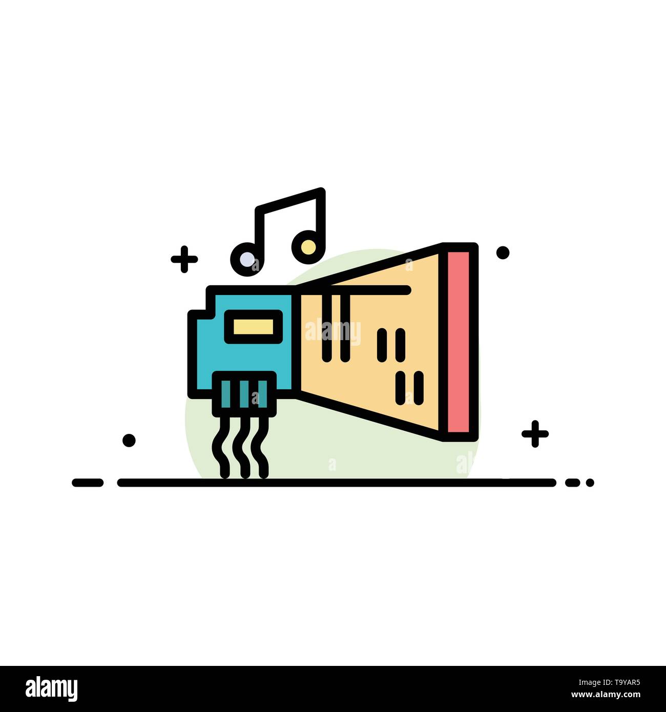 Audio Blaster Device Hardware Music Business Flat Line Filled