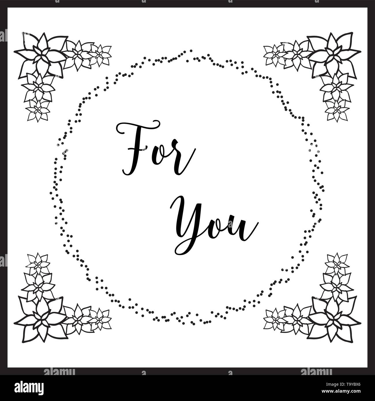Vector illustration greeting card for you with various leaf flower ...