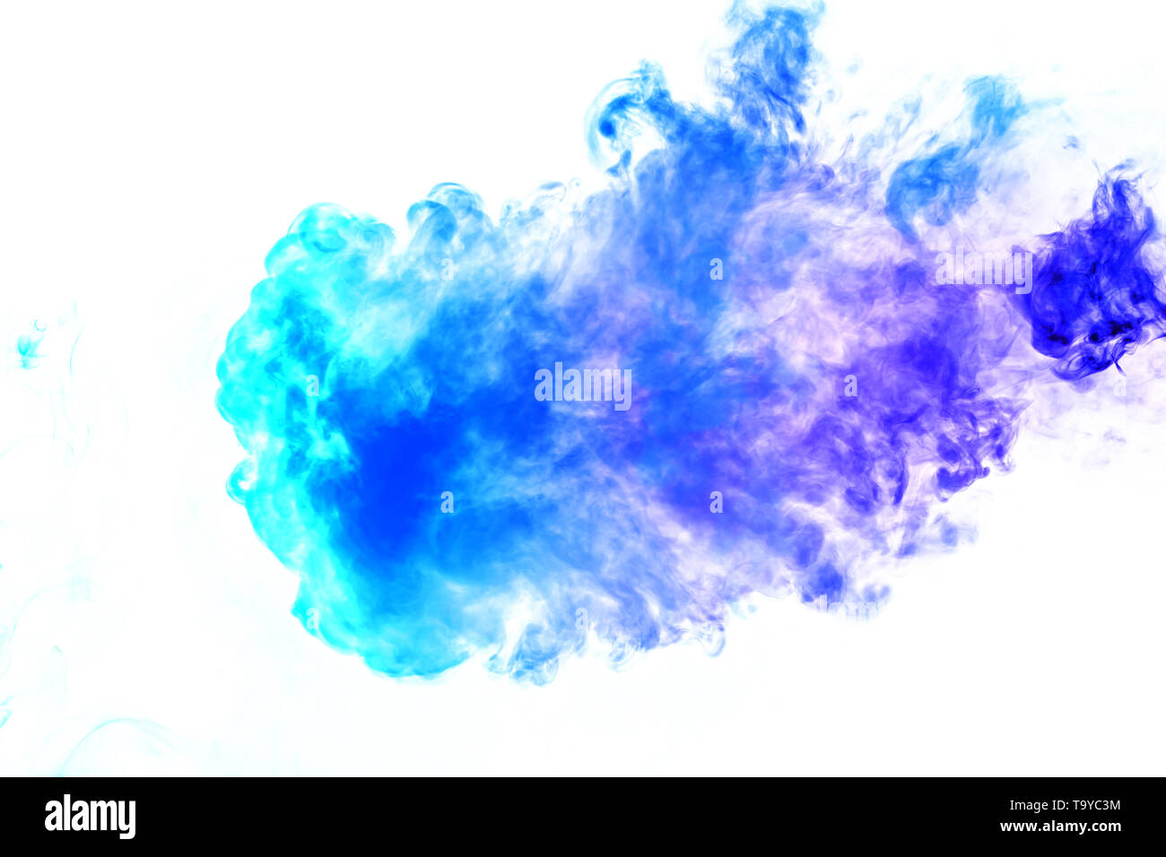 Colorful steam exhaled from the vape with a smooth transition of color ...