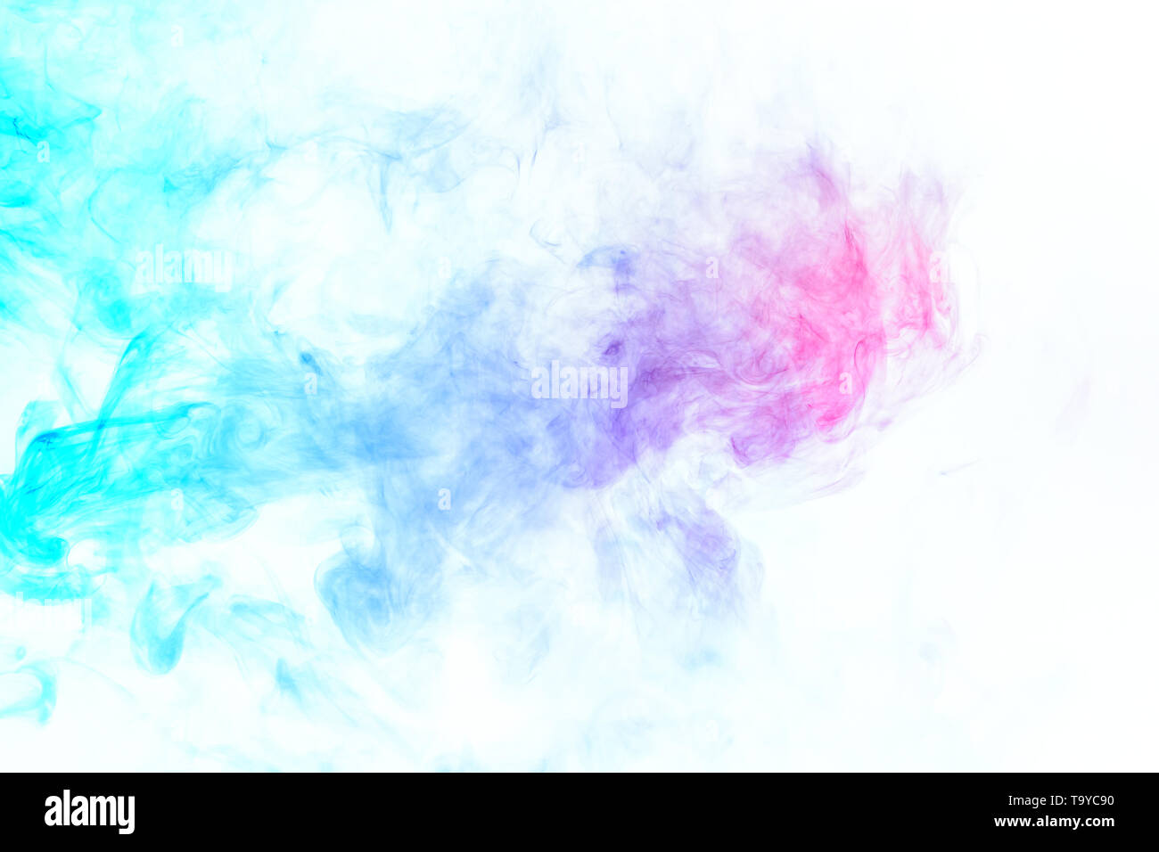 Colorful steam exhaled from the vape with a smooth transition of color ...