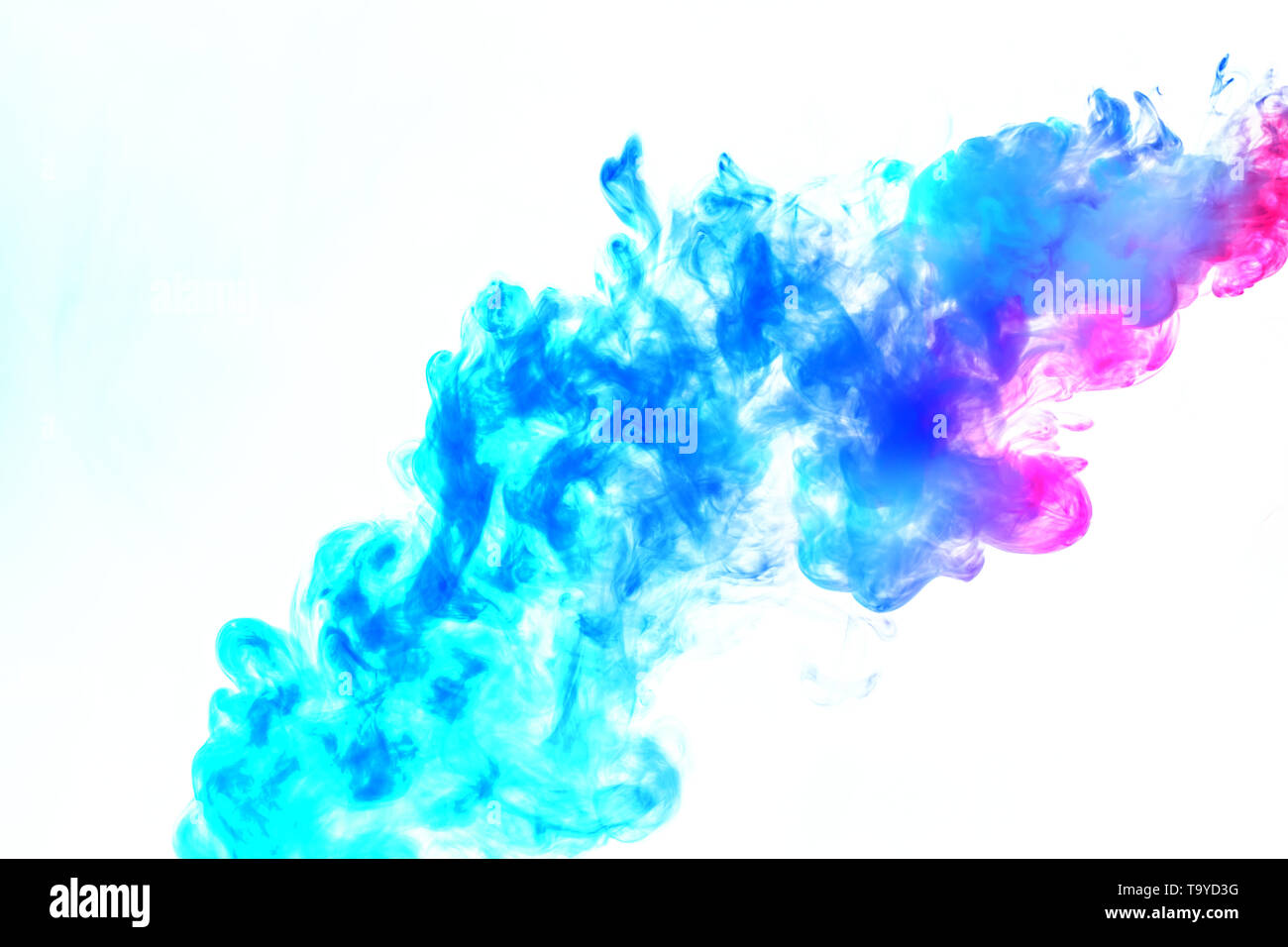 Colorful steam exhaled from the vape with a smooth transition of color ...