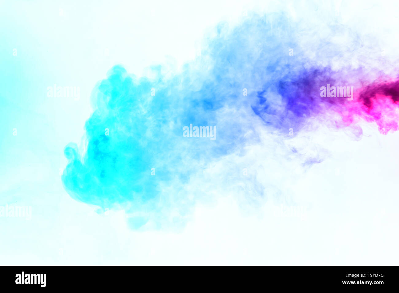 Colorful steam exhaled from the vape with a smooth transition of color ...