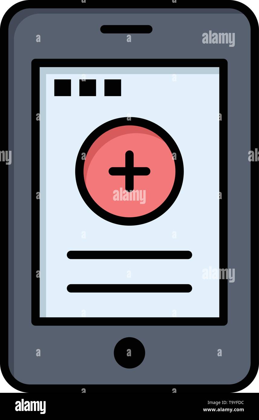 Medical Cell Phone Hospital Flat Color Icon Vector Icon Banner