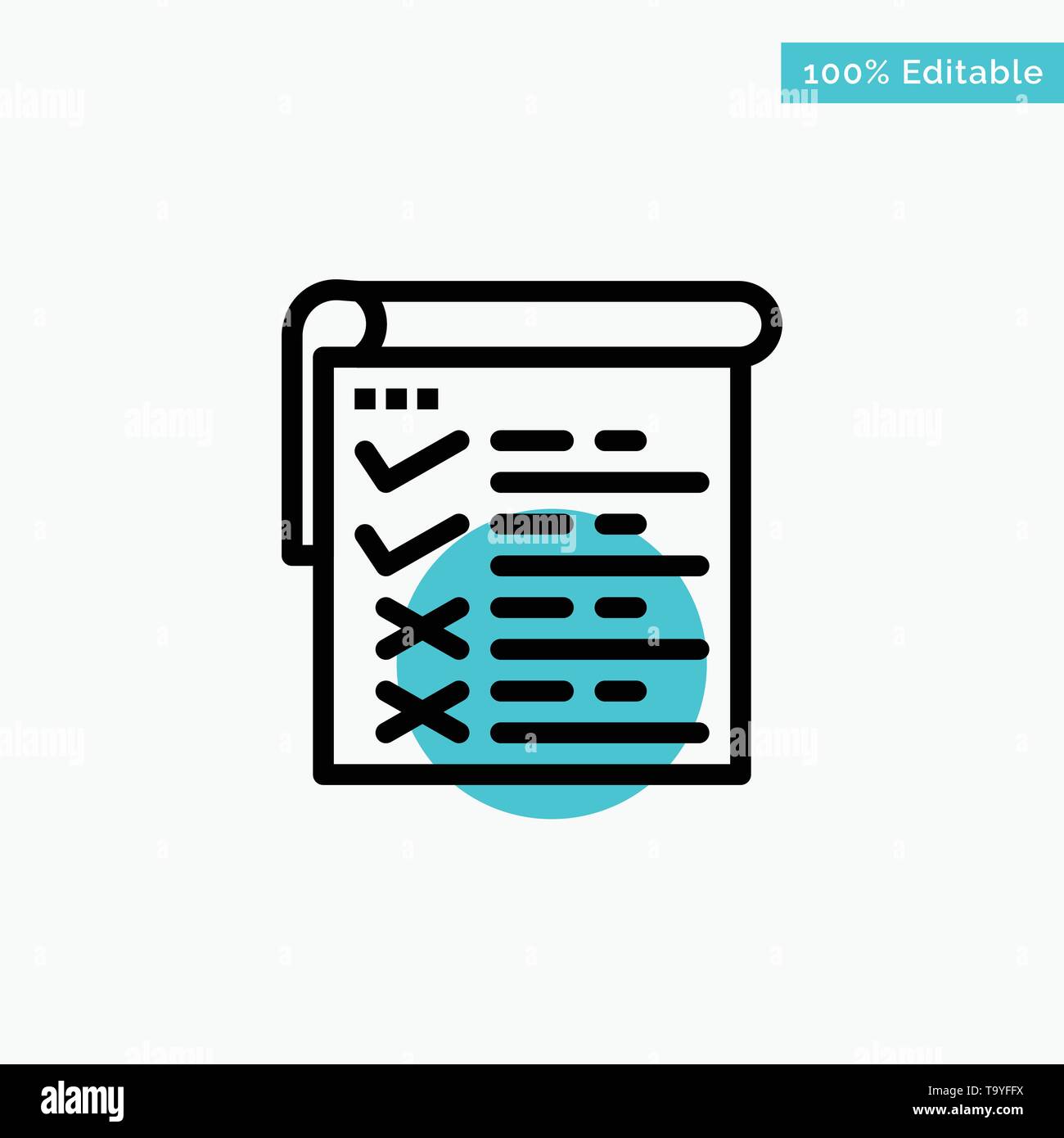 Checklist, Testing, Report, Qa turquoise highlight circle point Vector