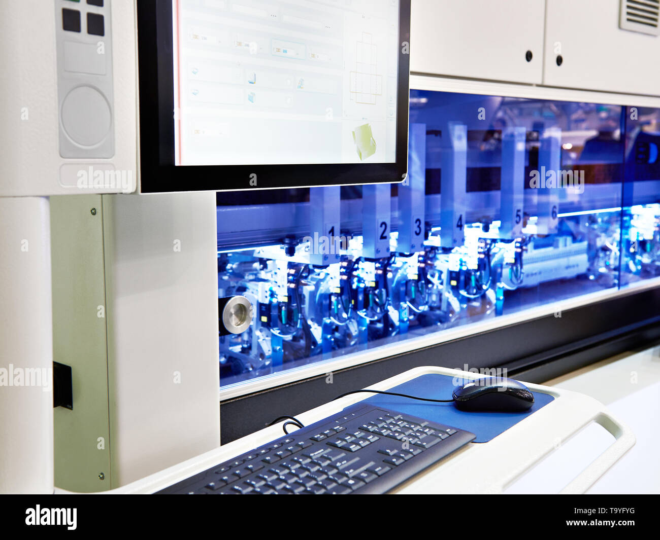 Cnc control panel industrial machinery hires stock photography and