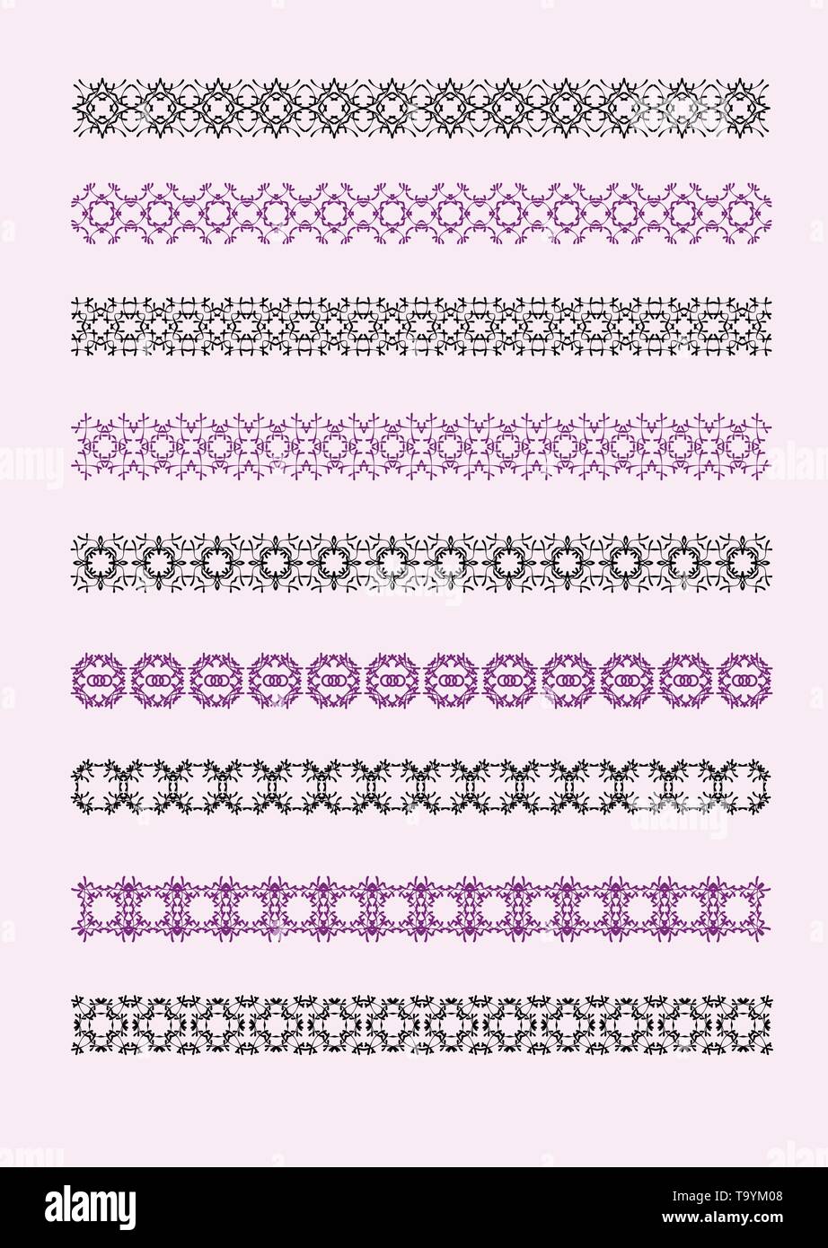 Collection of Ornamental Rule Lines in Different Design styles Stock ...