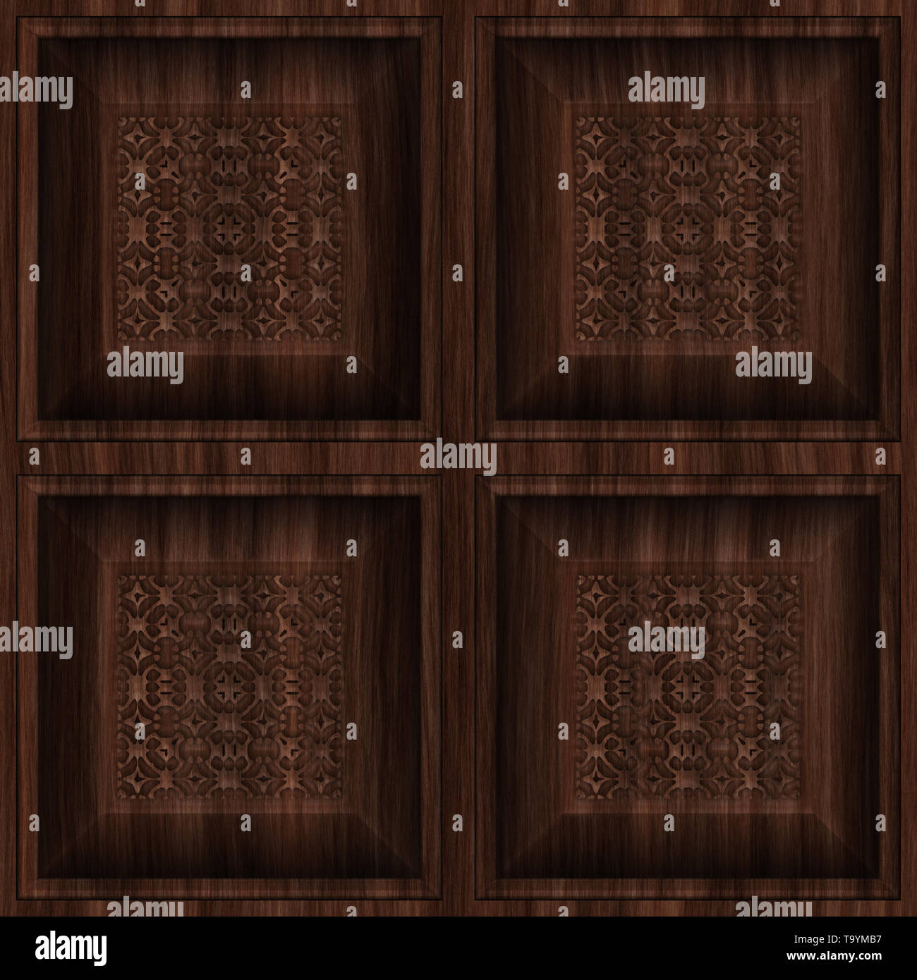 Carved Wood Seamless Texture Tile Stock Photo