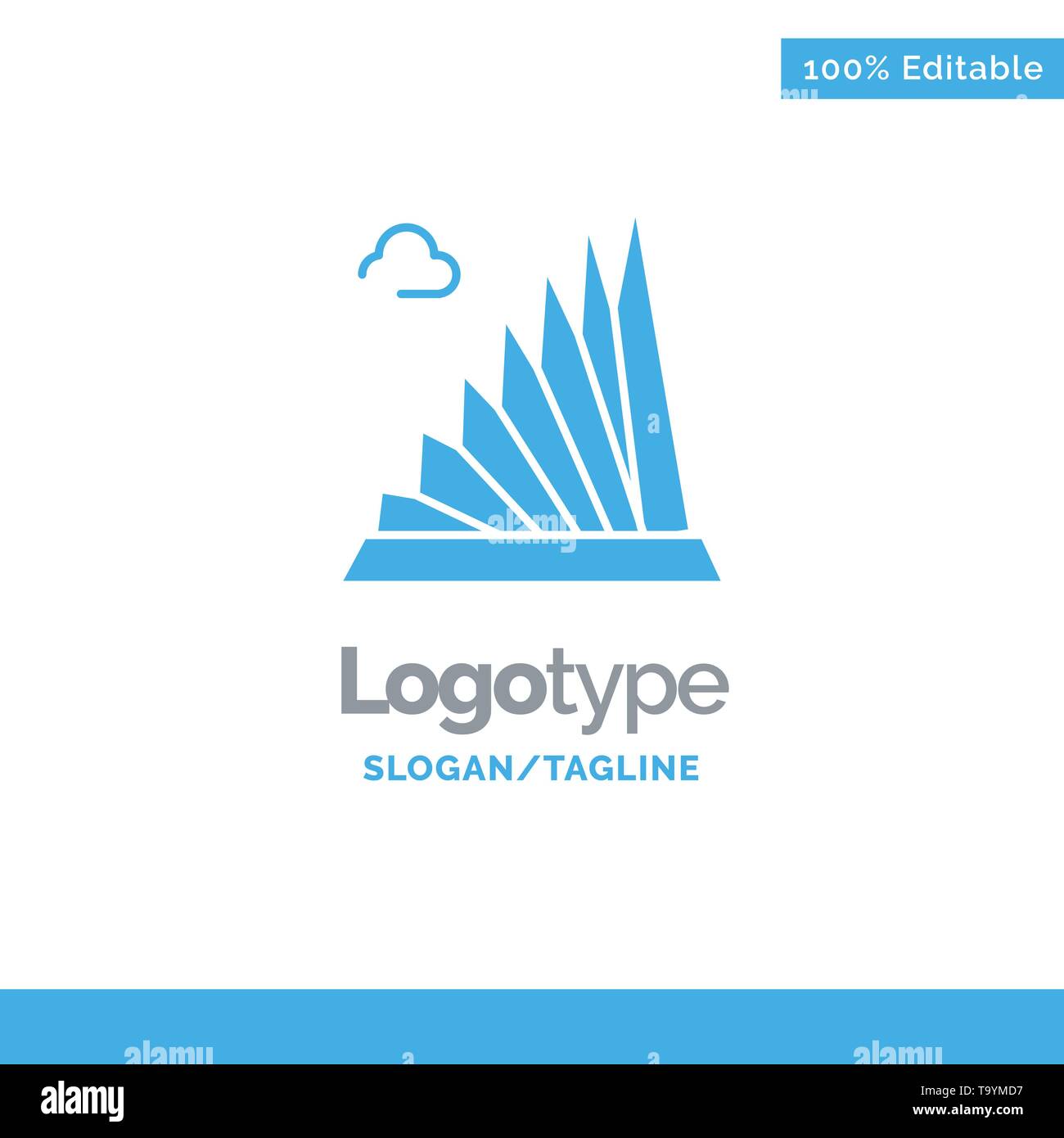 Building, Construction, Estate, Landmark, Martyrs Blue Solid Logo ...