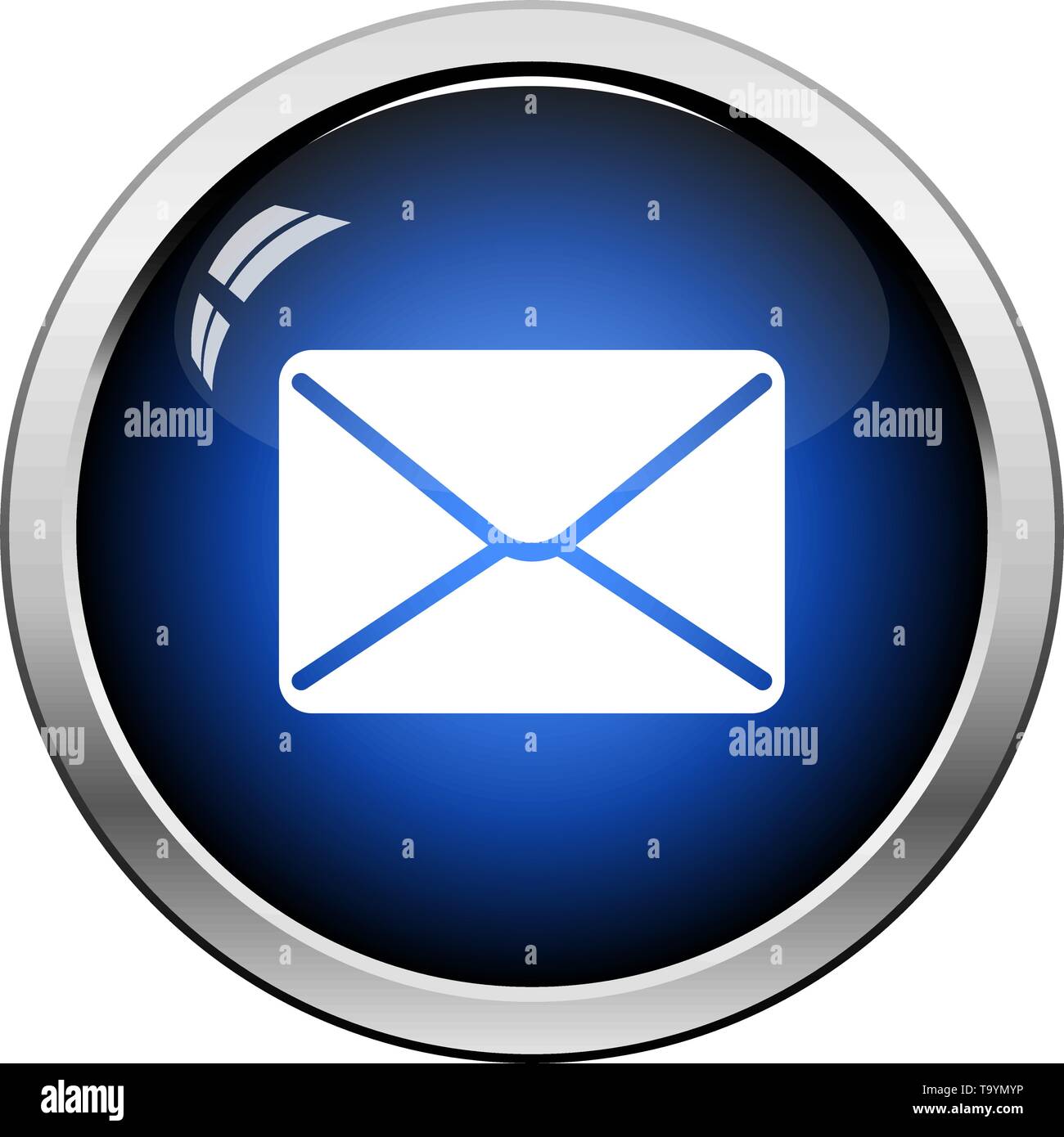 Mail Icon. Glossy Button Design. Vector Illustration Stock Vector Image ...