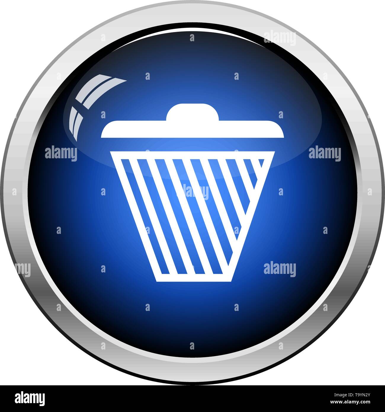 Trash Icon. Glossy Button Design. Vector Illustration Stock Vector ...