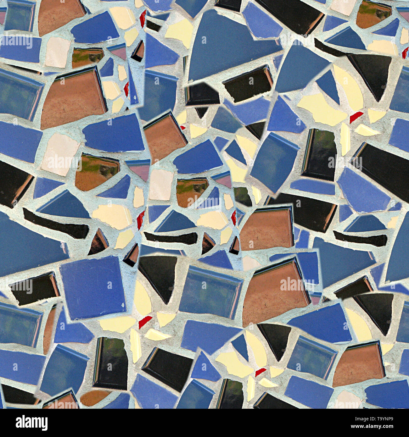 Broken Tile Mosaic Seamless Texture Tile Stock Photo