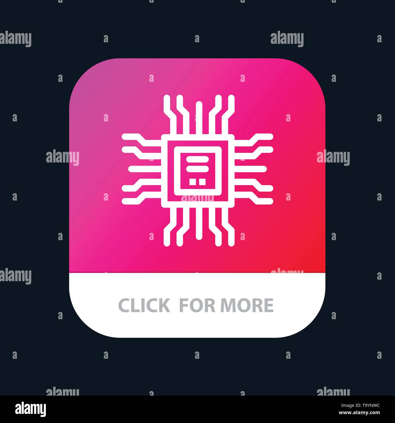 Book, Cpu, Learning, Technology Mobile App Button. Android and IOS Line ...