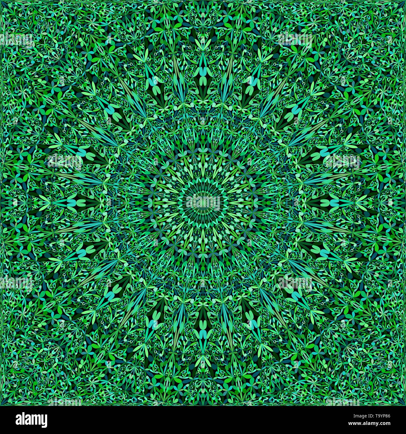 Green abstract seamless flower garden mandala pattern background Stock ...