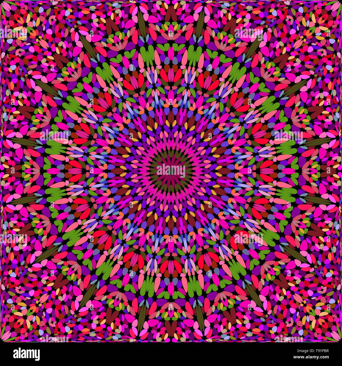 Colorful seamless flower kaleidoscope mandala pattern wallpaper design - ethnic vector background illustration Stock Vector