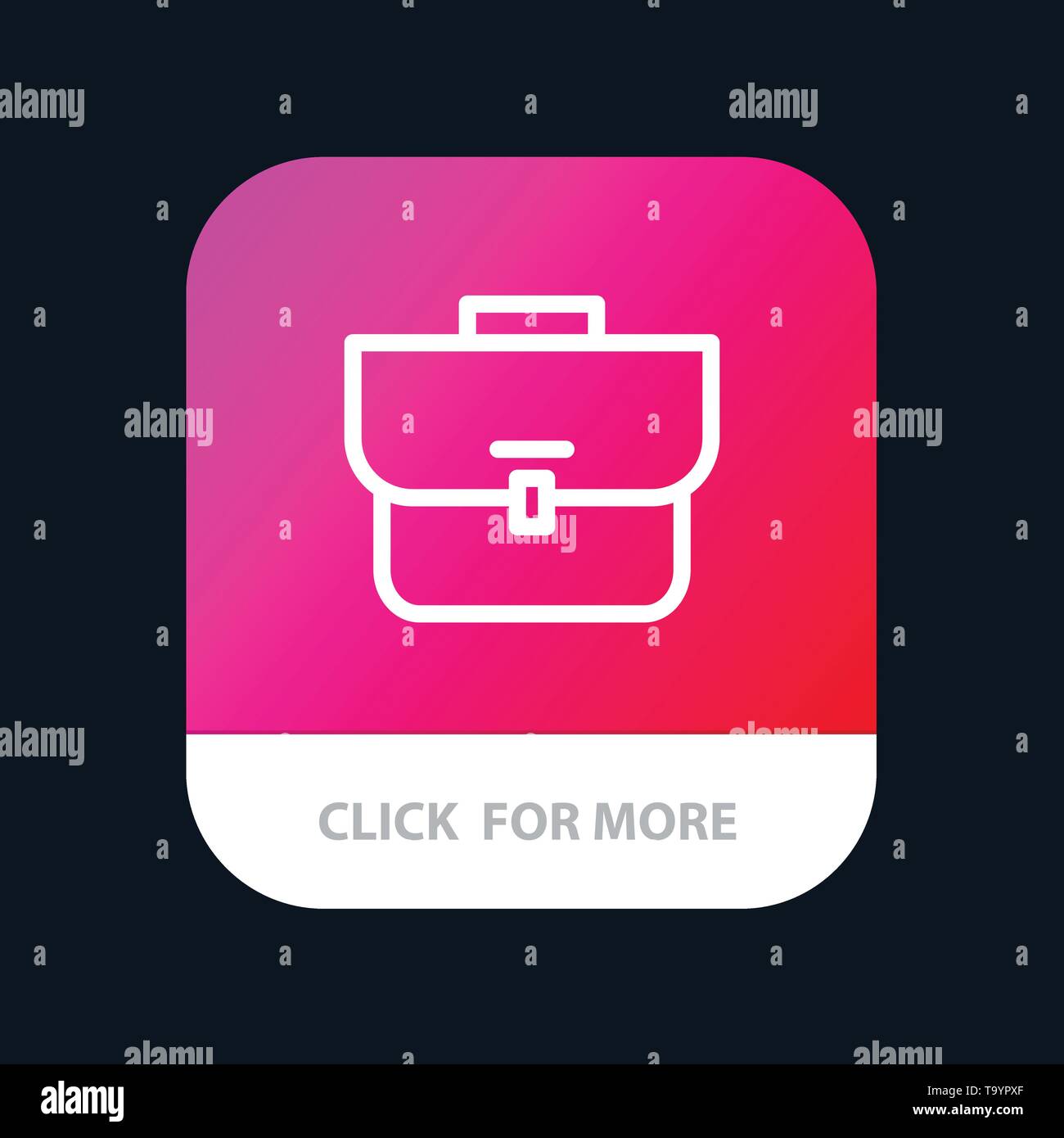 Bag, Case, Suitcase, Workbag Mobile App Button. Android and IOS Line