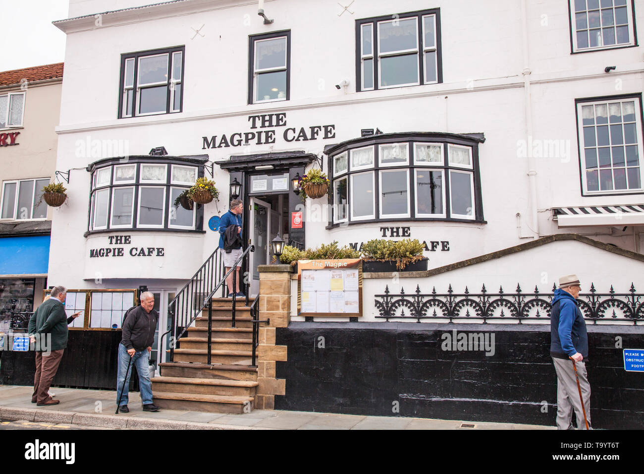 The Magpie Cafe on the seafront at Whitby,North Yorkshire,England,UK Stock Photo