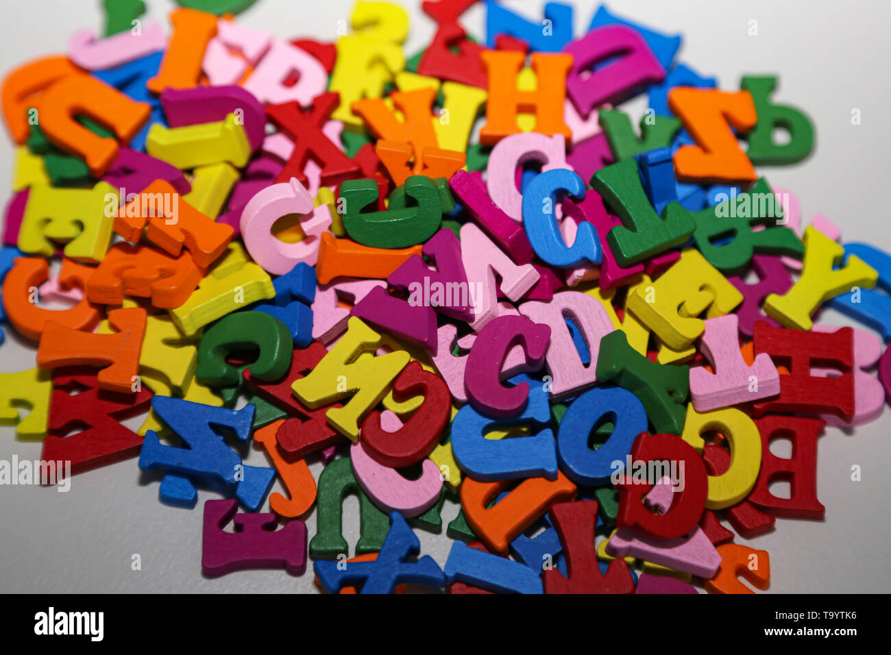 Set of coloured plastic letters and numbers Stock Photo Alamy