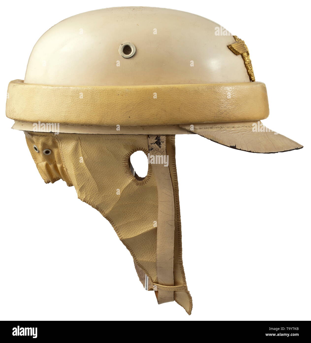 A crash helmet for motor cyclists of the traffic police maker Lubstein, Berlin 'Erel Sonderklasse' historic, historical, 20th century, Additional-Rights-Clearance-Info-Not-Available Stock Photo