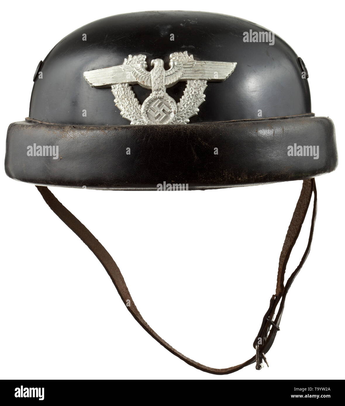 A helmet for armoured vehicle crews of the protection police maker Lubstein, Berlin 'Erel Sonderklasse' historic, historical, 20th century, Additional-Rights-Clearance-Info-Not-Available Stock Photo