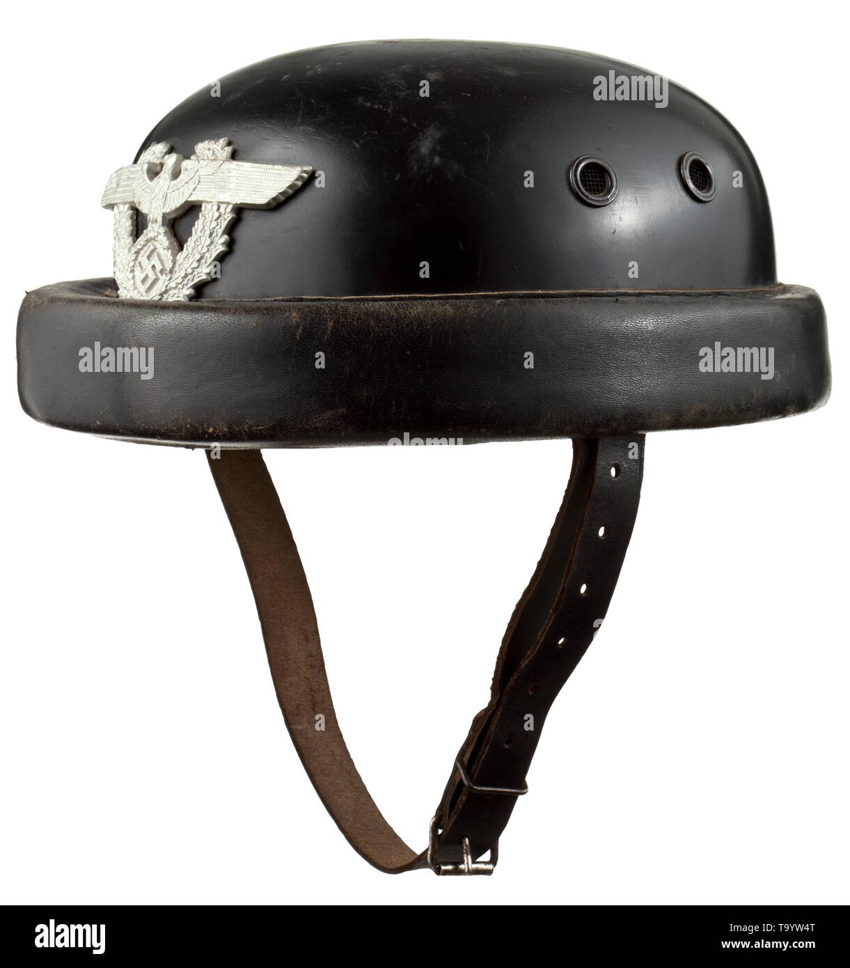 A helmet for armoured vehicle crews of the protection police maker Lubstein, Berlin 'Erel Sonderklasse' historic, historical, 20th century, Additional-Rights-Clearance-Info-Not-Available Stock Photo