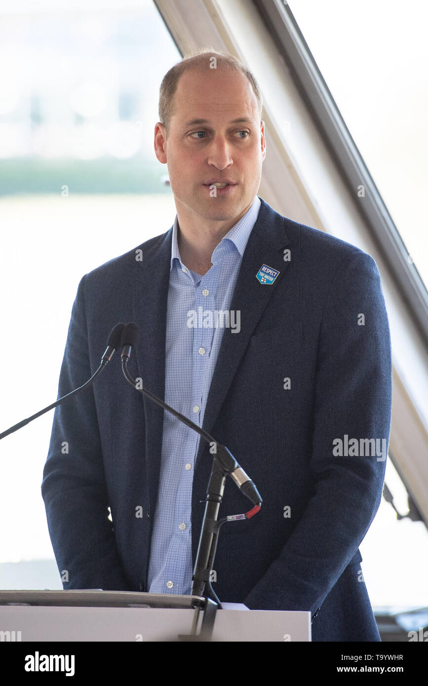 The Duke of Cambridge makes a speech during the launch of a new