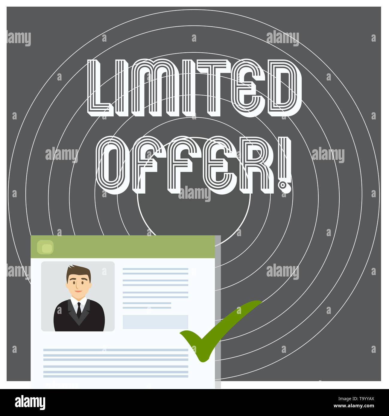 Limited Offer Description Example Writing note showing Limited Offer. Business concept for special item ...
