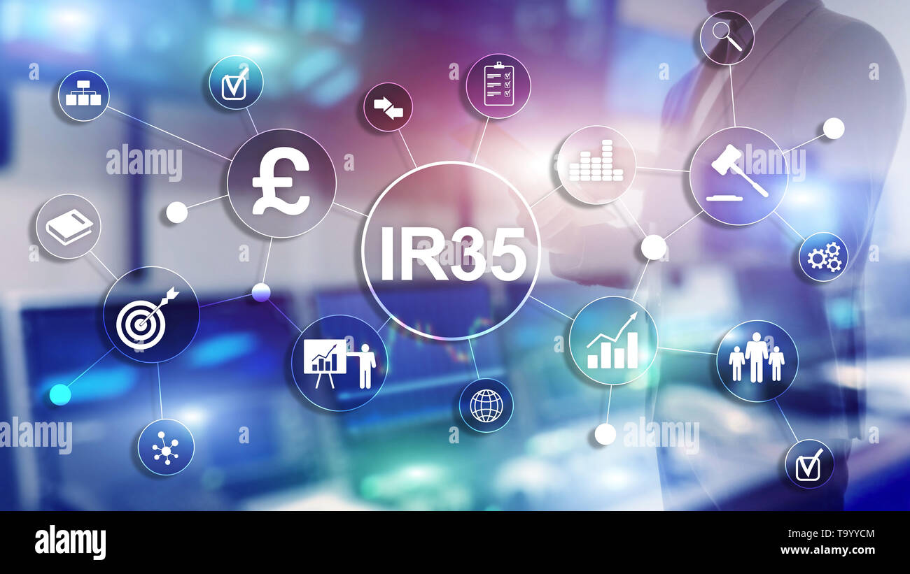 IR35 finance concept. United Kingdom tax law, tax avoidance. Stock Photo