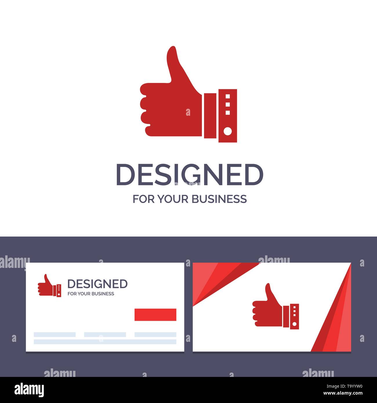 Creative Business Card and Logo template Like, Finger, Gesture, Hand, Thumbs, Up, Yes Vector