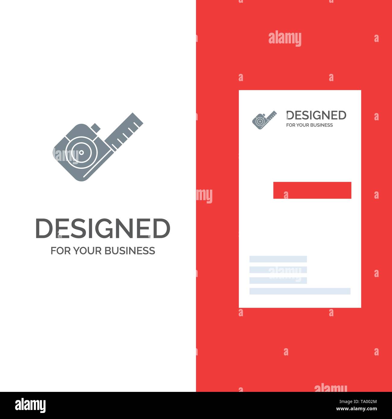 Measure, Measuring, Tape, Tool Grey Logo Design and Business Card