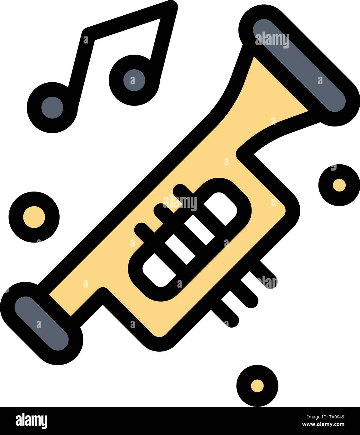 Accessories Car Horn Noise Trumpet Flat Color Icon Vector