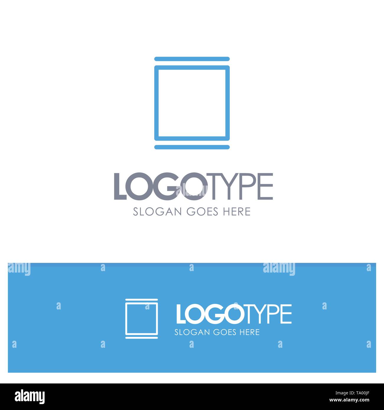 Gallery, Instagram, Sets, Timeline Blue outLine Logo with place for tagline Stock Vector