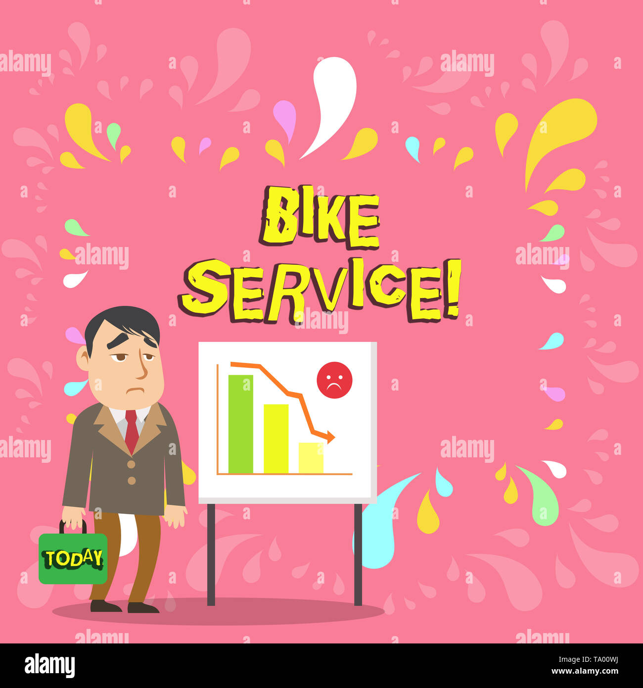 Conceptual hand writing showing Bike Service. Concept meaning cleaning and repairing bike mechanism to keep best condition Businessman with Brief Case Stock Photo