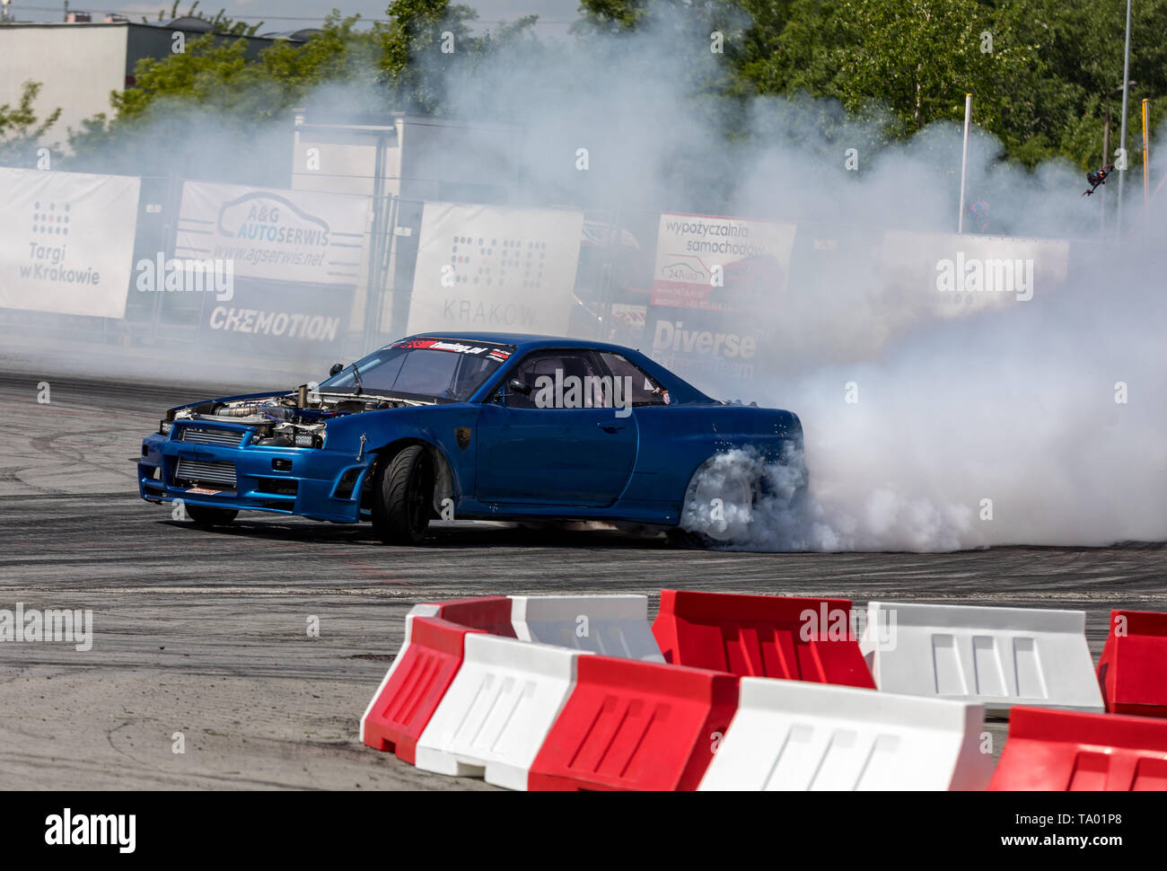 Cracow Poland May 18 19 Drift Car In Action At 5th Edition Of Moto Show In Cracow Poland Stock Photo Alamy