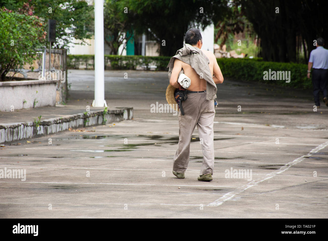 Sad lonely aged man walking hi-res stock photography and images - Alamy