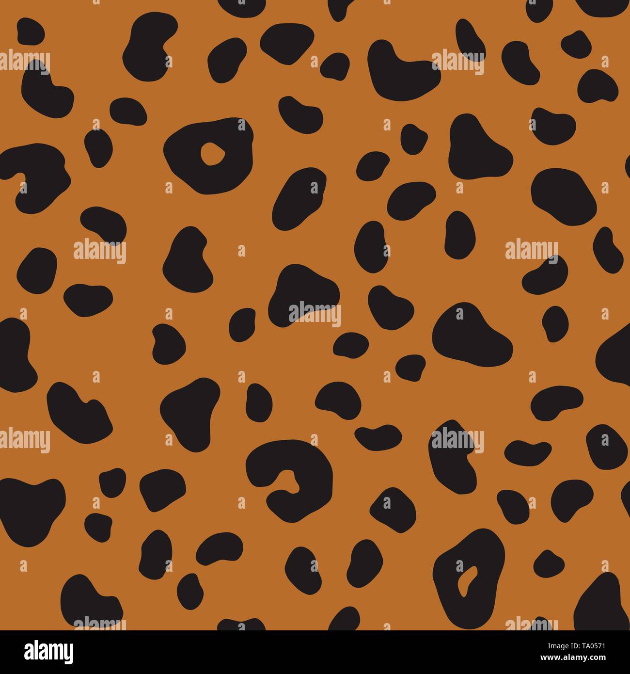 Vector brown animal print. Seamless leopard pattern design for fabric and textile, packaging, web and social media design. Stock Vector