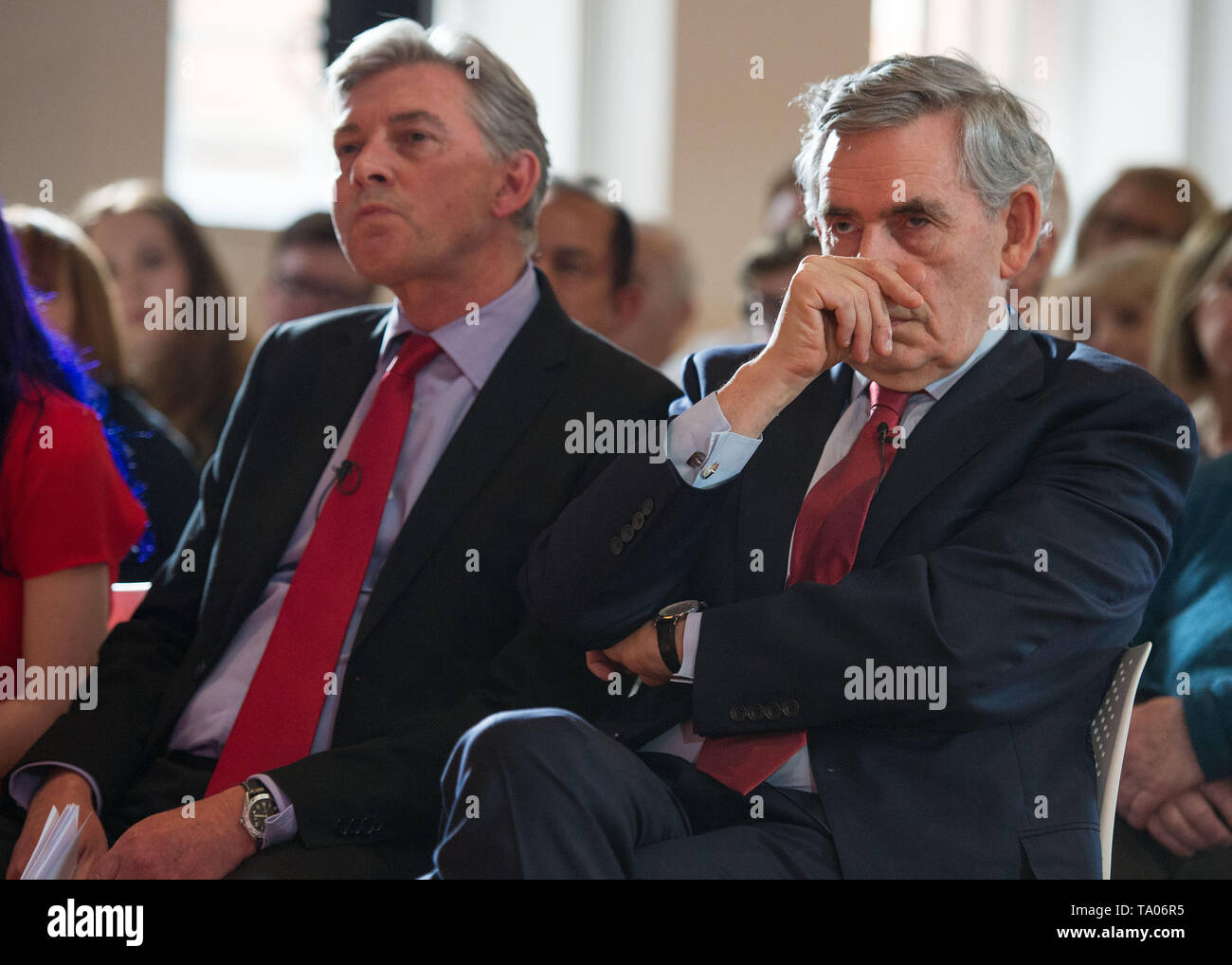 Glasgow, UK. 20 May 2019. Former Labour Prime Minister Gordon Brown will join Scottish Labour leader Richard Leonard and the party’s candidates for a European Parliament election campaign rally at The Lighthouse gallery in Glasgow. Stock Photo