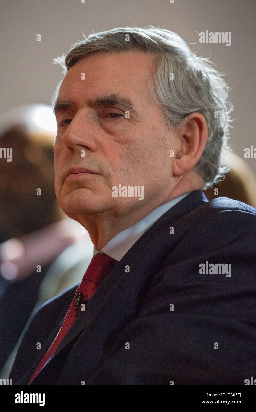 Glasgow, UK. 20 May 2019. Former Labour Prime Minister Gordon Brown will join Scottish Labour leader Richard Leonard and the party’s candidates for a European Parliament election campaign rally at The Lighthouse gallery in Glasgow. Stock Photo