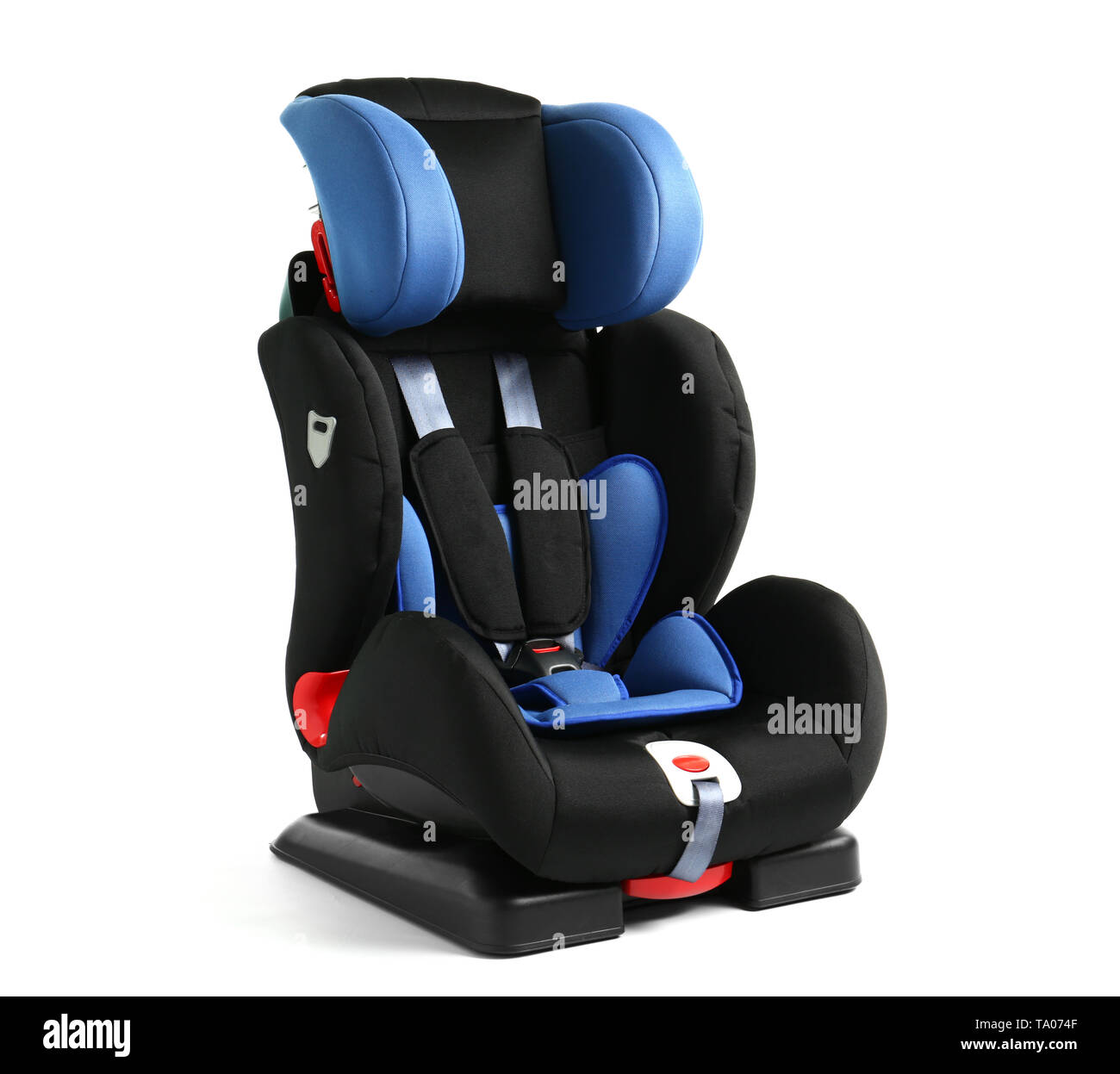 Car safety seat for child on white background Stock Photo Alamy