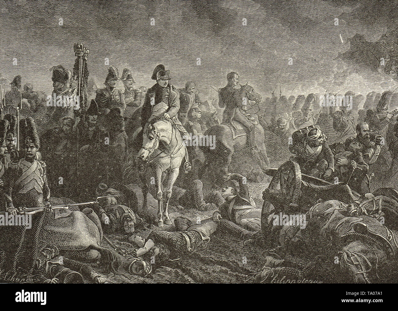 Napoleon at the Battle of Waterloo,18 June 1815 Stock Photo