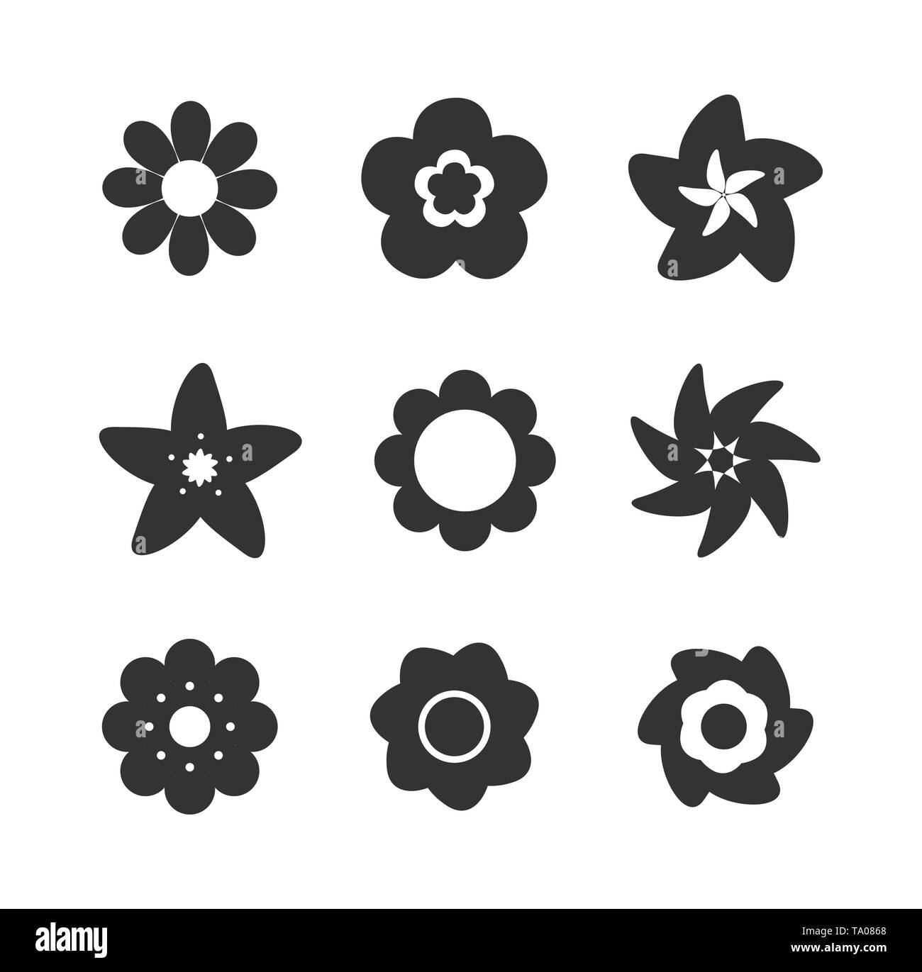 Set of flower shape icons. Vector illustration Stock Vector Image & Art