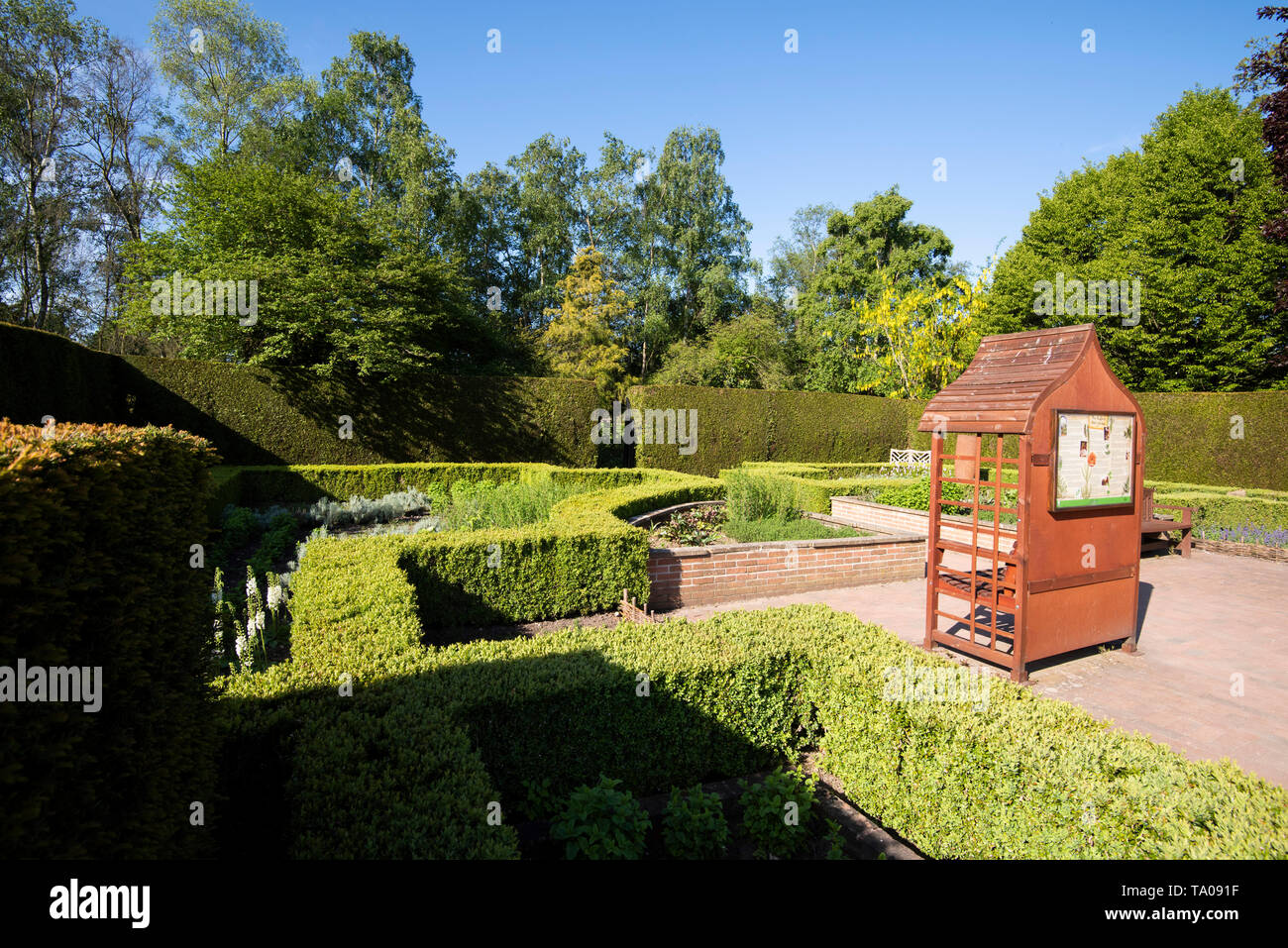 Herb Garden at Rufford Abbey in Nottinghamshire, England UK Stock Photo