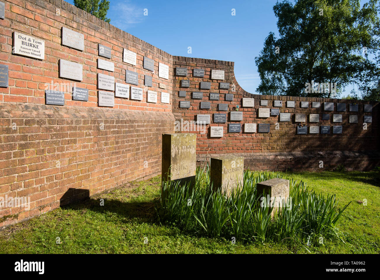 Memorial Plaques at Rufford Abbey in Nottinghamshire, England UK Stock Photo