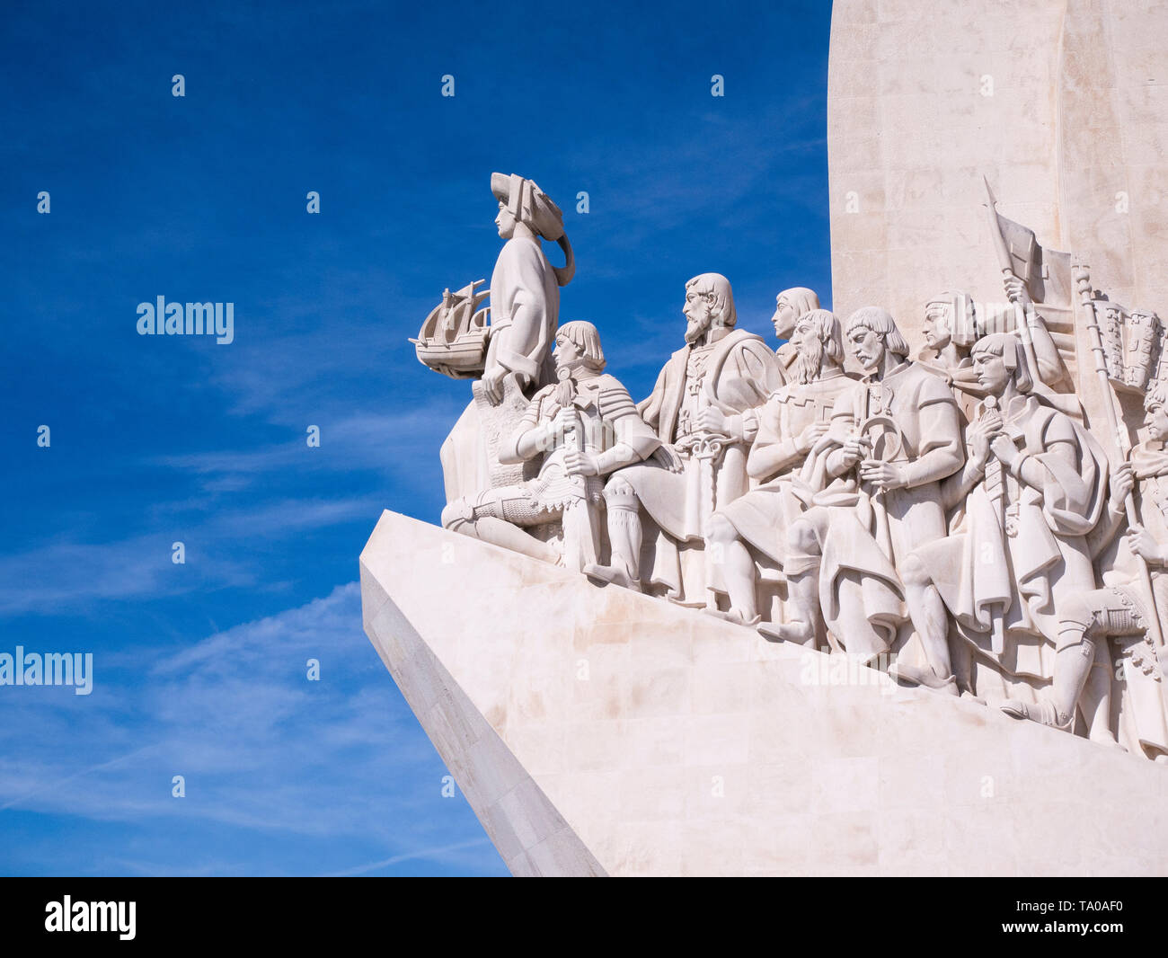 Monument to the Discoveries of the New World in Belem, Lisbon, Portugal. Stock Photo