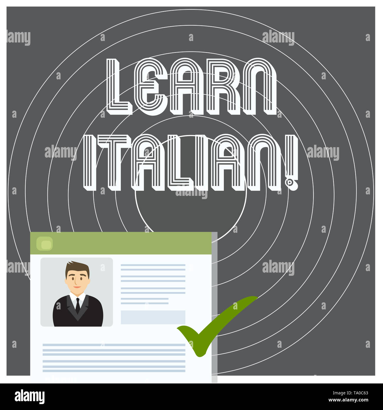 Writing note showing Learn Italian - Writing Note Showing Learn Italian Business Concept For Gain Or Acquire Knowledge Of Speaking And Writing Italian Curriculum Vitae Resume Of Candidat TA0C63 